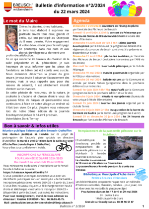 Bulletin d'information n° 2 du 22 mars 2024