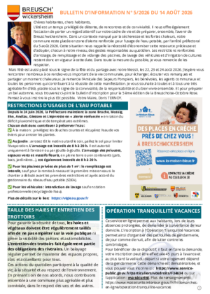 Bulletin d'information N°5 du 15 août 2026
