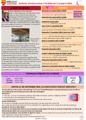 Bulletin d'information n° 6/2024 du 2 octobre 2024