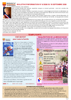 Bulletin d'information N° 6-2026 du 18 septembre 2026