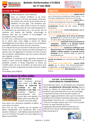 Bulletin d'information n° 3 du 17 mai 2024
