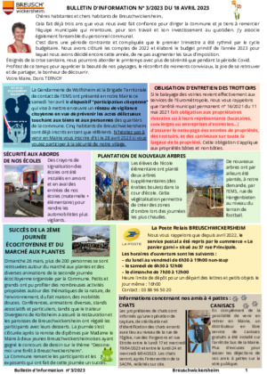 Bulletin d'information n° 3/2023 du 18 avril 2023